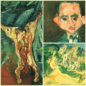 Chaim Soutine v.l. Carcass Of Beef, The Floor Waiter, Landscape at Cagnes